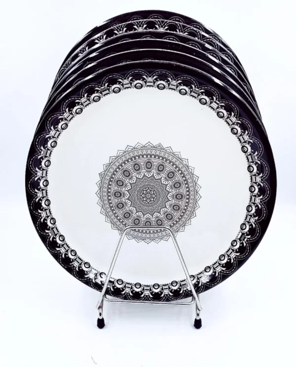 Perfectdine Premium Quality 11" Melamine Dinner Plate Pack of 4 | Round Floral Design | Lightweight and Durable